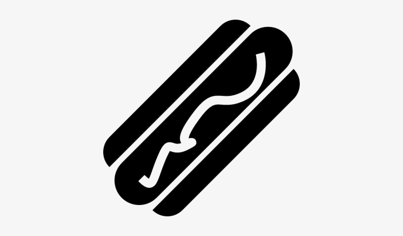 Hot Dog With Mustard Vector - Hot Dog Silhouette Png, transparent png