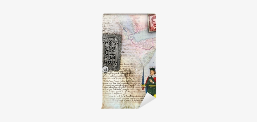 Blank Vintage Certificate And Stamp Wall Mural • Pixers® - Old Paper Texture, transparent png