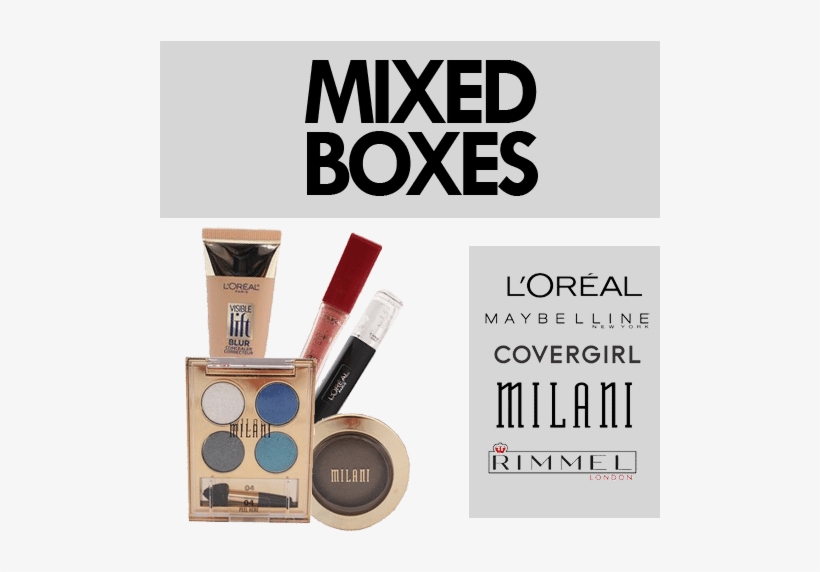 The Text "mixed Boxes" On The Top With "l'oreal\ - Lot Of 10 Milani Finger Nail Polish Color Lacquer All, transparent png