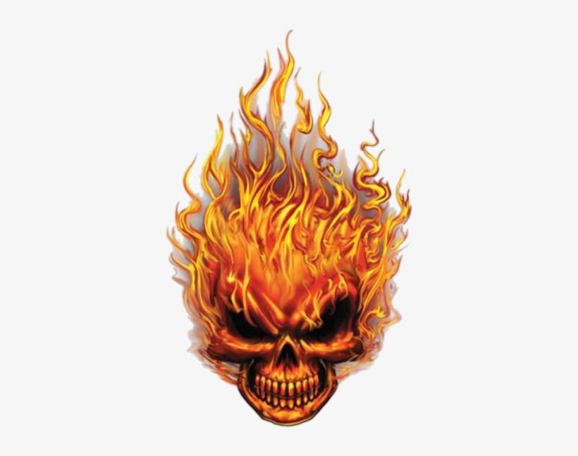 Skull On Fire Png, transparent png