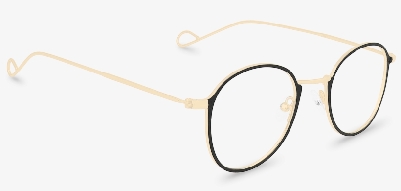 Corner View Of Jeeby Gold Oval Glasses Made From Black - Silver, transparent png