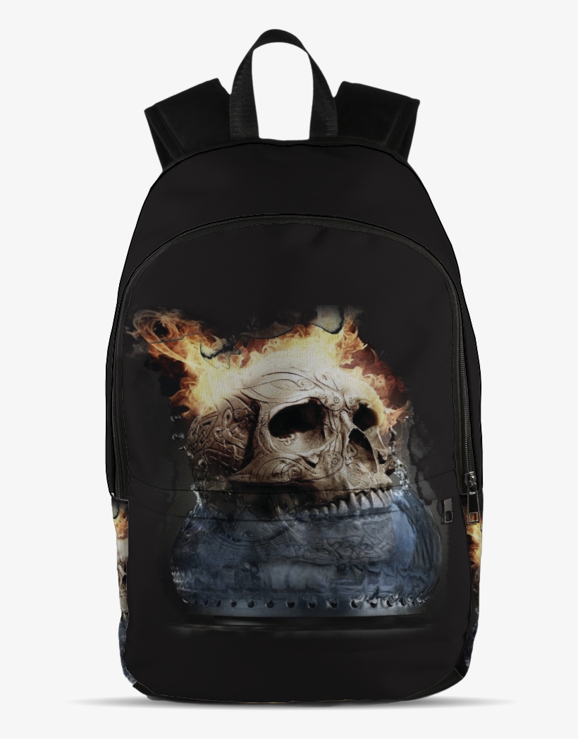 Fire Skull, All Over Backpack - Fire, transparent png