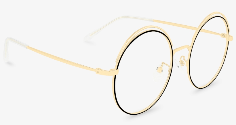 Corner View Of Slayer Gold Round Glasses Made From - Circle, transparent png