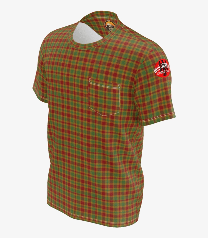 Bus Junkies Rasta Tartan Pocket Tee - Bus, transparent png
