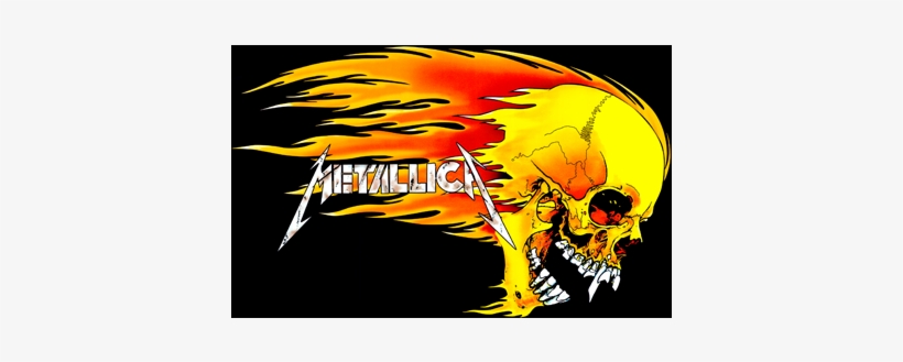 Metallica Skull & Flames Large Fabric Poster /, transparent png