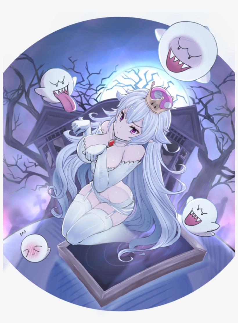 1girl Absurdres Bare Tree Boo Breasts Broken Window - Bowsette, transparent png