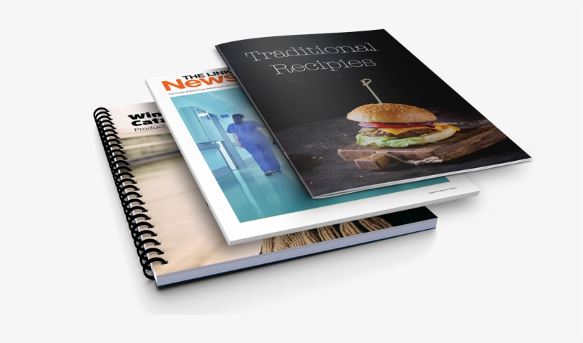 Stapled Documents, Wiro Bound Or Perfect Bound Books - Books On Table Png, transparent png