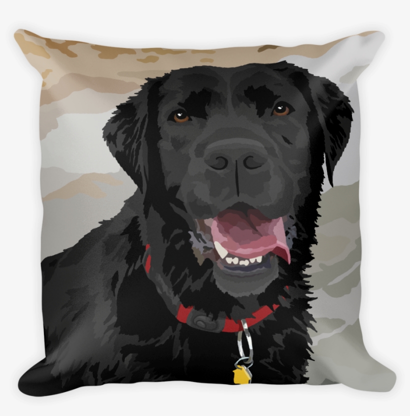 Black Lab - Abby - Square Pillow - Labrador Retriever, transparent png