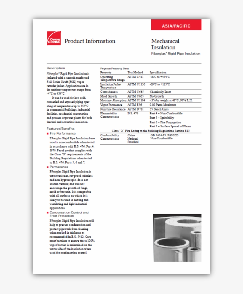 Rigid Pipe Catalogue - Owens Corning Catalogue 2016, transparent png
