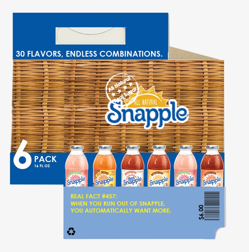 Sixpackresized - Snapple Diet Blend Tea - 6 Pack, 16 Fl Oz Bottles, transparent png