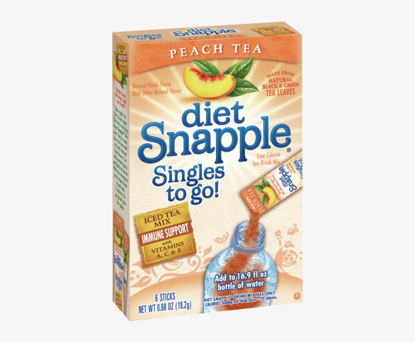 Snapple To Go Diet- Peach - Snapple Singles Logo, transparent png