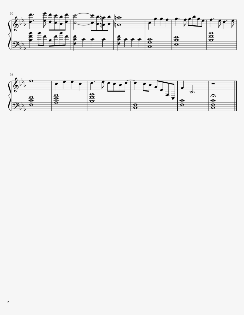 The Piano Sheet Music 2 Of 2 Pages - Piano, transparent png