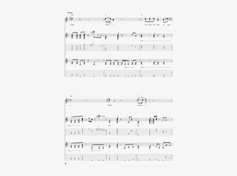 Words - Sheet Music, transparent png