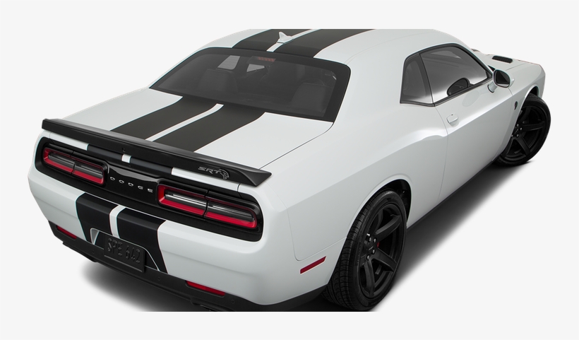 Rear 3/4 Angle View - Challenger Hellcat 2019 White, transparent png