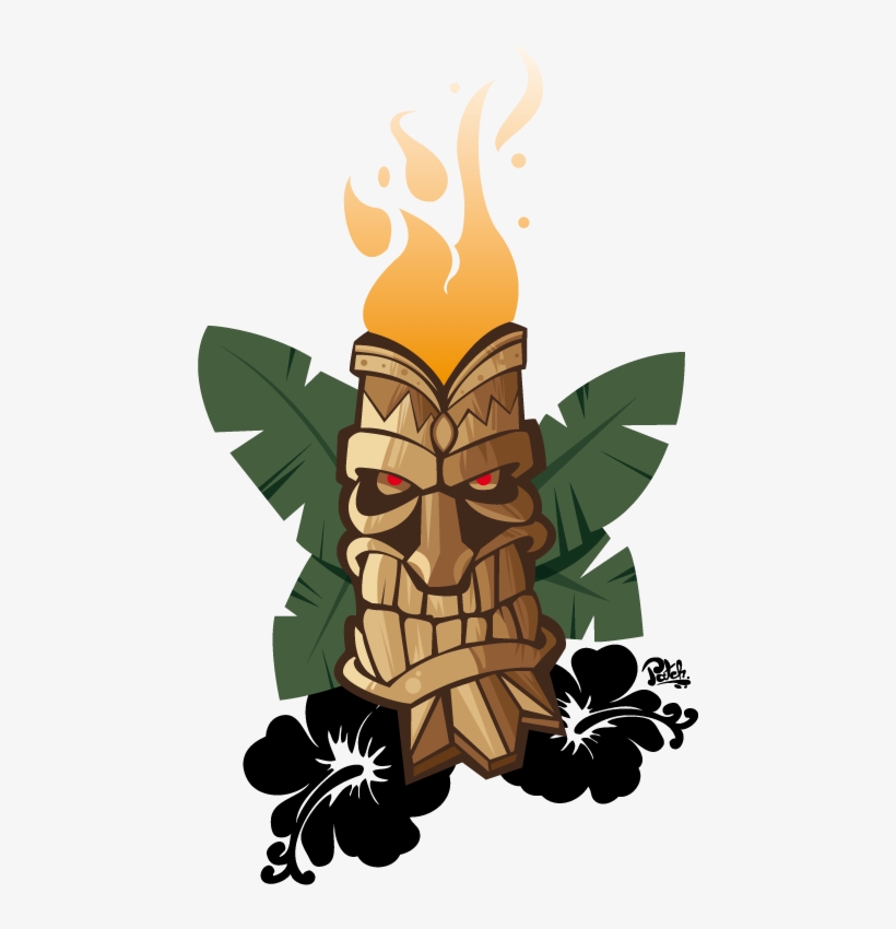 Desihn De Tatouage Tiki Hawaiian Tattoo, Hawaiian Tiki, - Hibiscus Flower, transparent png