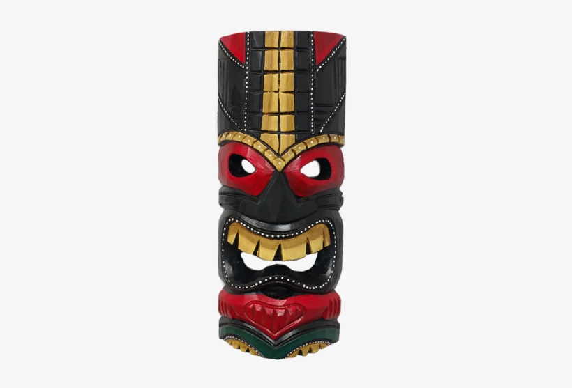 Medium Red & Black Tiki Mask - Cartoon, transparent png