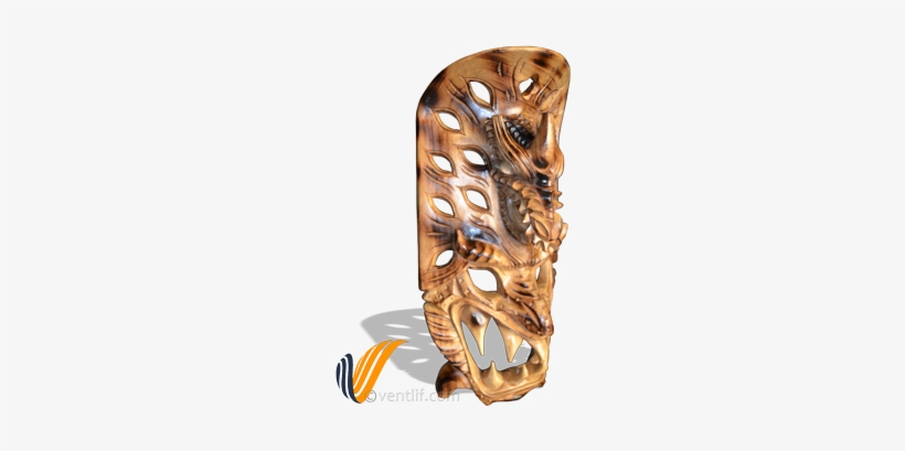 Freestanding Tiki Dragon Mask Wood Carving - Wood Carving, transparent png