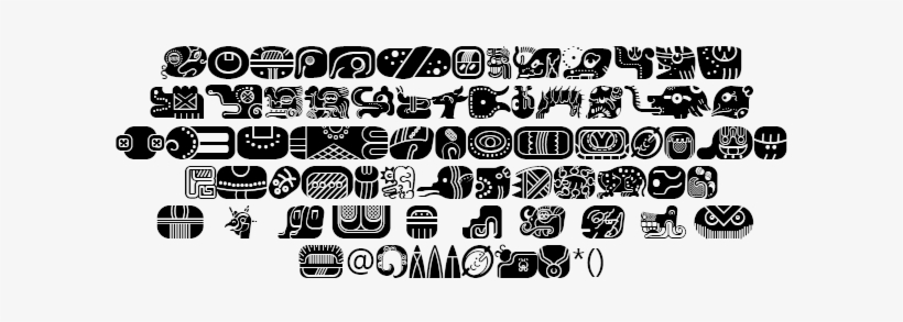 Dingbats Mayan Glyphs Example - Mayan Glyphs Font, transparent png