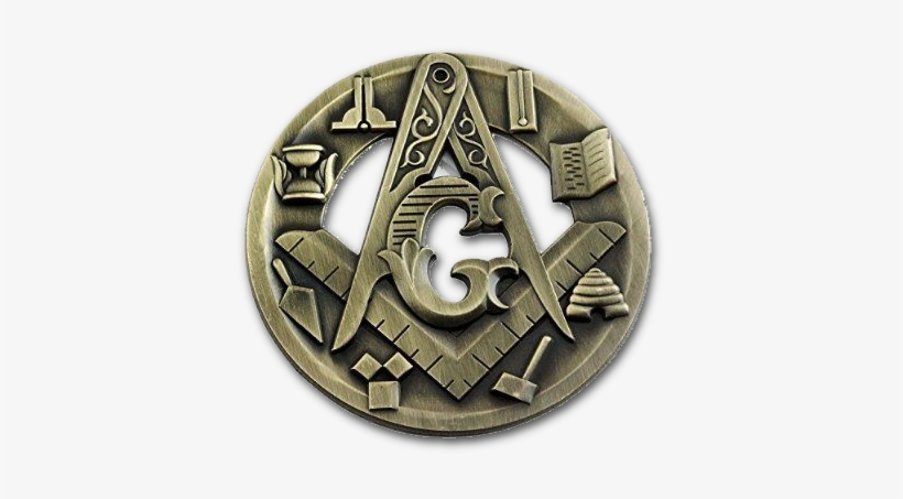 Masonic History - Symbolic Square Compass Round Antique Brass Car Auto, transparent png