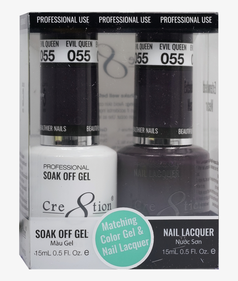 Cre8tion Matching Color Gel & Nail Lacquer 55 Evil - Nail Polish, transparent png