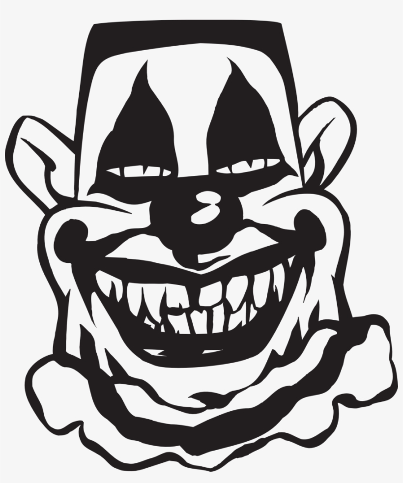 Payaso Macabro - Clown Cartoon Face Black And White, transparent png