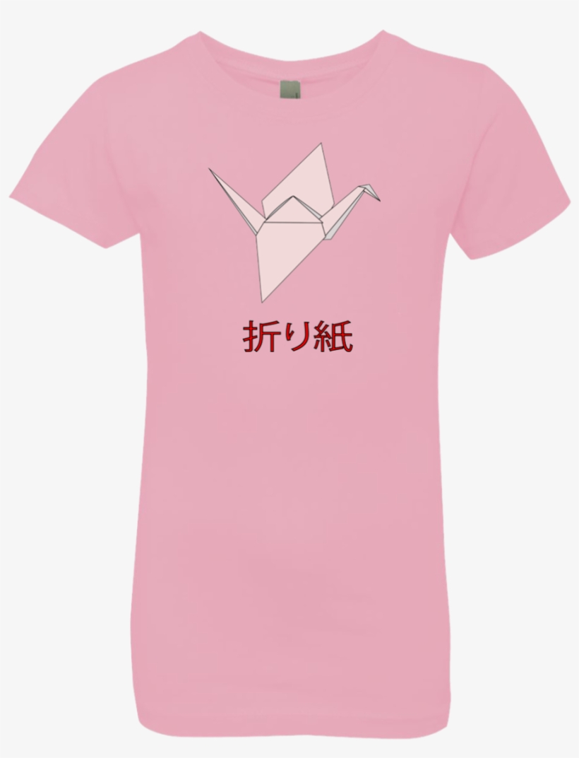 Origami Crane Japanese Calligraphy Girl's T-shirt - Origami, transparent png
