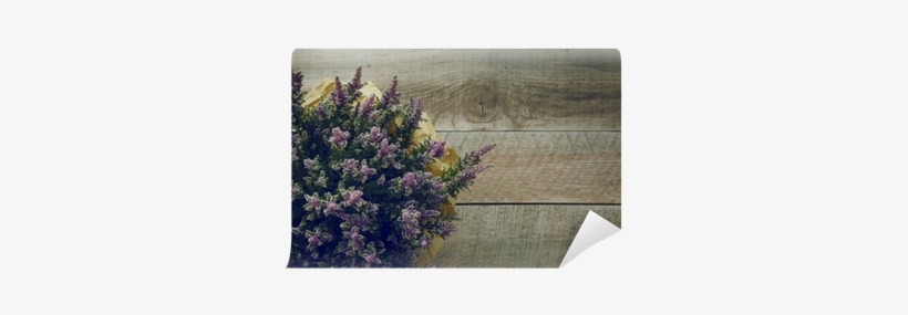 Heather Flowers Over Rustic Wooden Background - Plank, transparent png