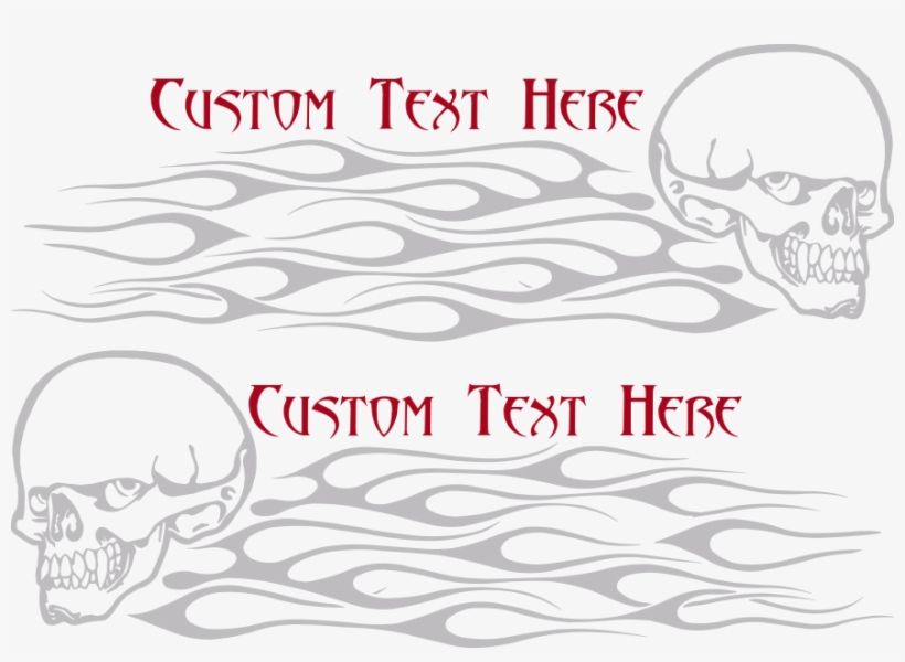 Flaming Skull Fs9 Gas Tank Decals - Decal, transparent png