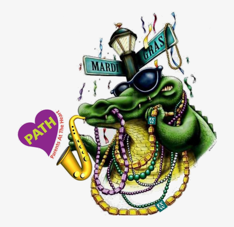 Mardi Gras Beads Png - Mardi Gras Gator Rectangle Magnet, transparent png