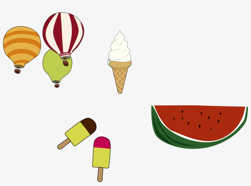Summer Hot Air Balloon Ice Cream - Лето Пнг, transparent png