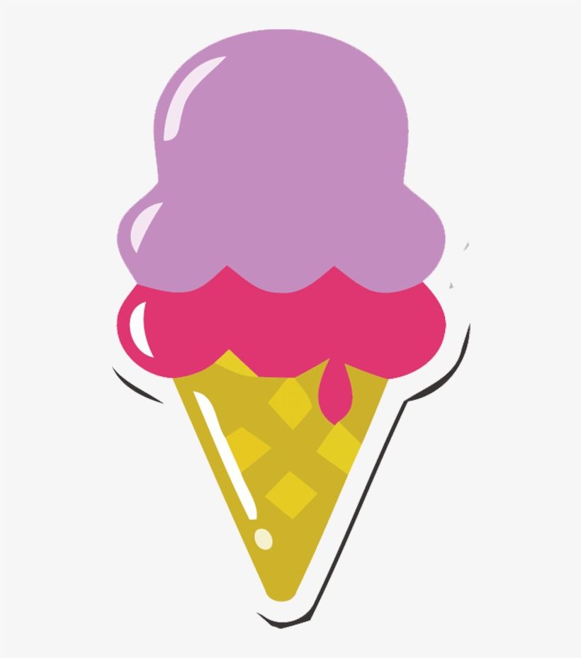 Ice Cream Cone Purple Clip Art - Png Pink Ice Cream Cone, transparent png