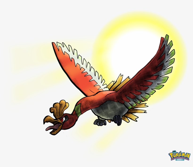 Ho-oh Used Sunny Day By Yggdrassal - Red-tailed Hawk, transparent png