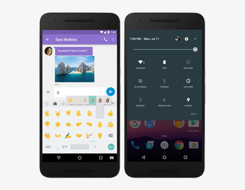 Esta Versión, Será Más Personal, Con Controles Rápidos - Android 7.0 Nougat, transparent png