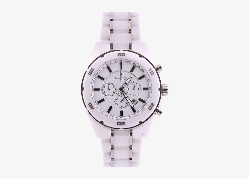 Clarkford Round Dial Watch White - Illustration, transparent png