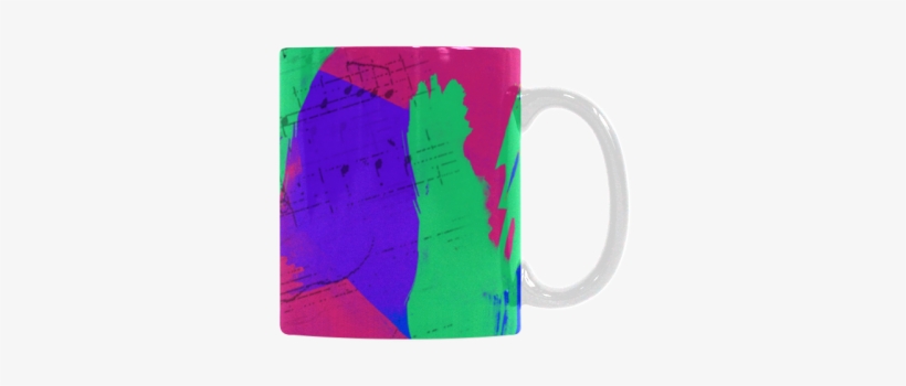 Groovy Paint Brush Strokes With Music Notes White Mug - Mug, transparent png