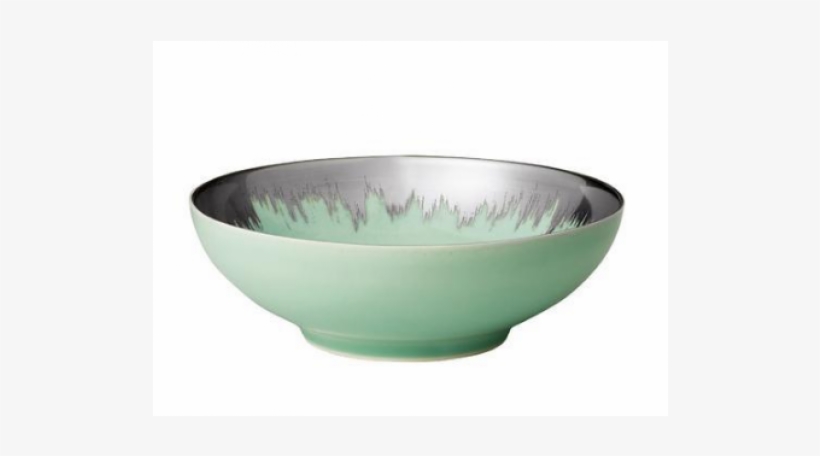 Aura Sea Glass And Platinum Brushstroke Cereal Bowl - Kim Seybert Aura Cereal Bowl In Sea Glass With Platinum, transparent png