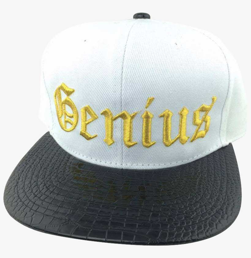 Genius Oe Gold On White W/ Black Gator Bill Snapback - Baseball Cap, transparent png