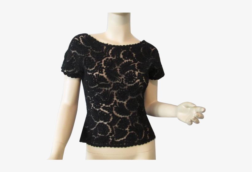 Fred Adlmuller Black Velvet Top Vintage 1940s Womens - Blouse, transparent png