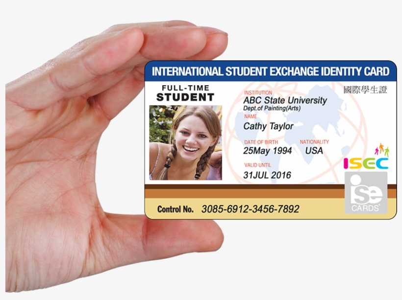 Isec Is A High Quality, Full Color Photo Id Card That - Real Student Id Card, transparent png