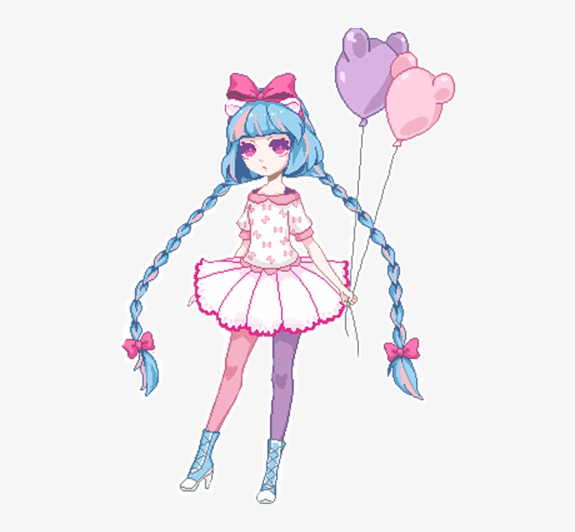 Anime Girl Pixel Png, transparent png