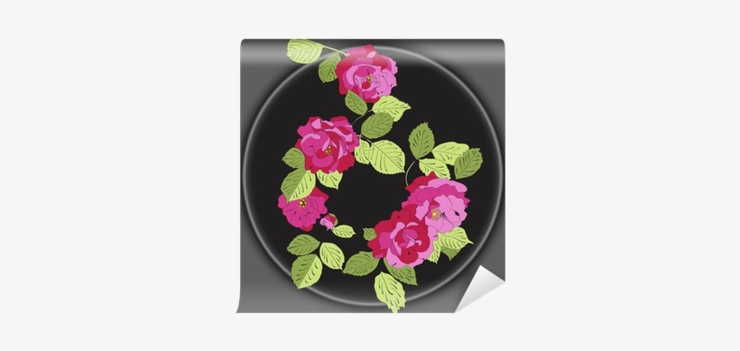 Branch With Flowers And Leaves Roses In Vintage Style, - Rose, transparent png