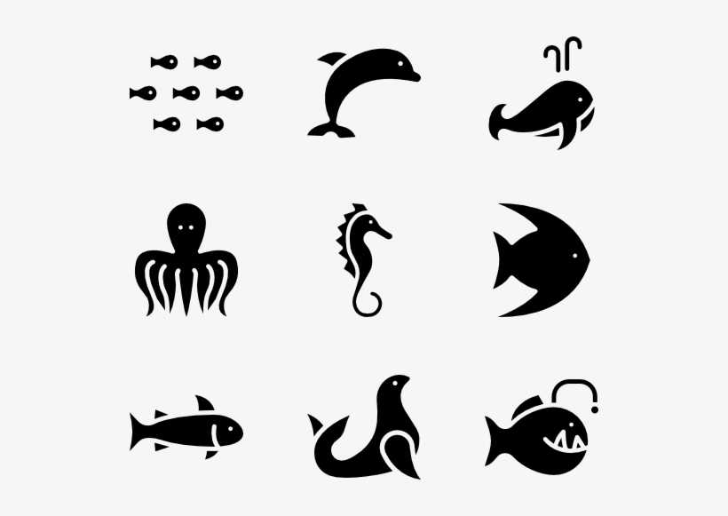 185098 Sea Life Icon Font, Icon Pack, transparent png