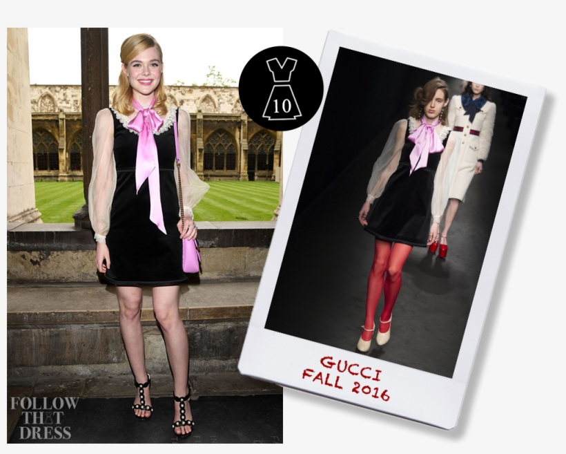 Elle Fanning In Gucci Fall - Elle Fanning Gucci Show, transparent png