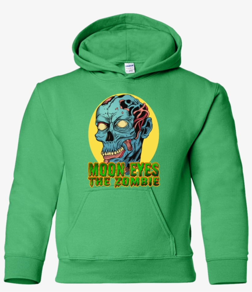 Moon Eyes The Zombie - Funny Christmas Reindeer Youthr Hoodie - Forest Green, transparent png