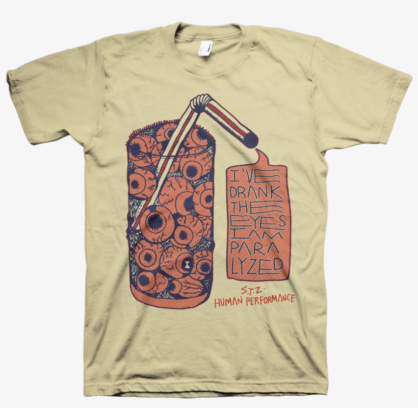 Sabertooth Zombie "drink The Eyes" Tan - Ziggy Played Guitar T Shirt, transparent png