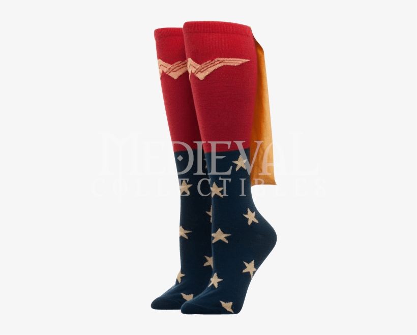 Wonder Woman Movie Caped Knee High Socks - Wonder Woman Knee High Socks, transparent png