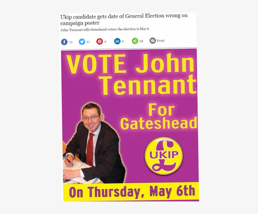 “ukip Candidate Gets Date Of General Election Wrong - Poster, transparent png