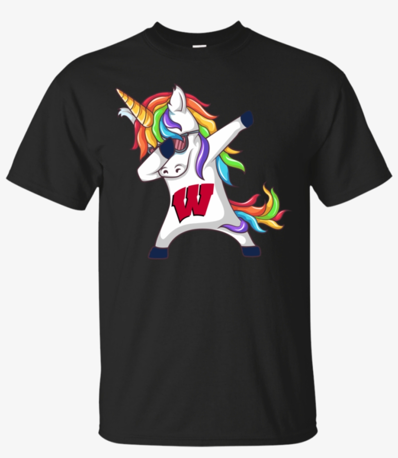 Unicorn Dabbing Hiphop Wisconsin Badgers T-shirt - Vw Unicorn T Shirt, transparent png