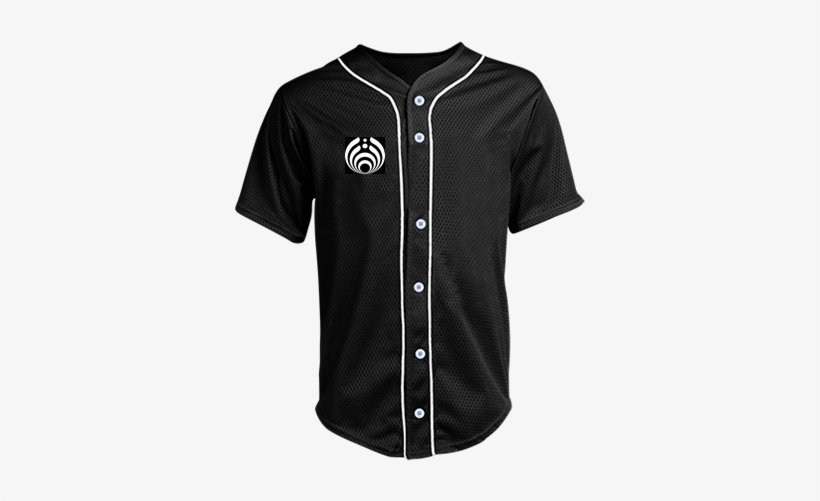 Adult Full Button Baseball Jersey - Black Png T Shirts, transparent png