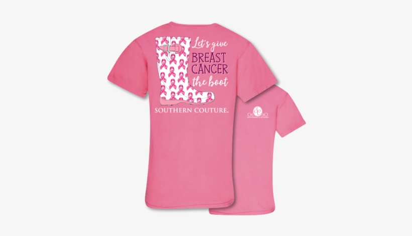 Southern Couture Give Breast Cancer The Boot Comfort - Southern Couture, Comfort Colors, Breast Cancer Boot,, transparent png